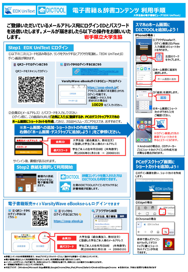 （画像）電⼦書籍辞書コンテンツ利用方法